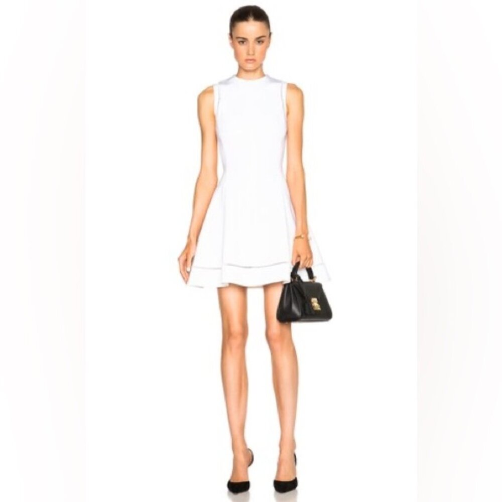 Victoria Beckham Ajouré Flare Bridal Mini Dress White US 8